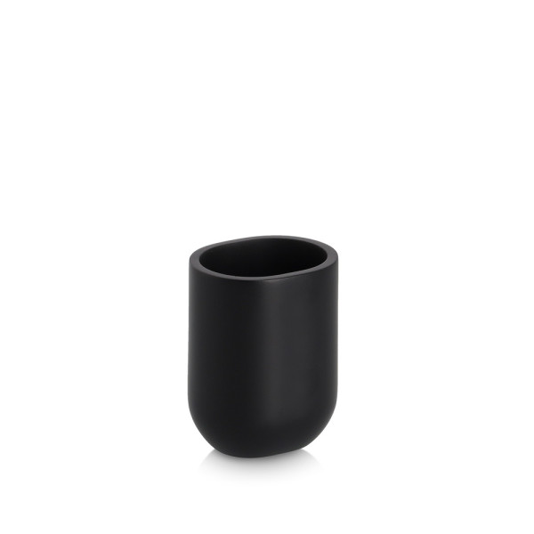 Zahnputzbecher SOLVEIG in schwarz aus Polyresin