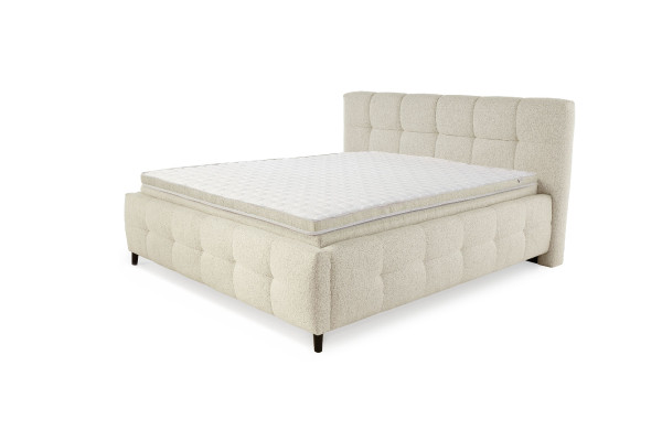 Polsterbett LOVINA in creme aus Stoff