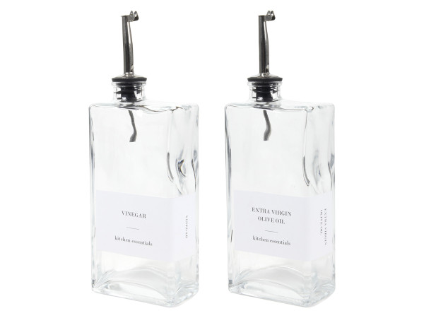 Essig-/Ölflaschen-Set DUO in transparent aus Glas
