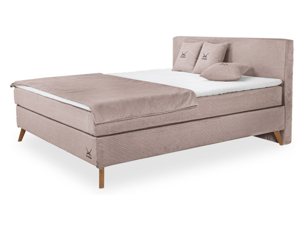 Boxspringbett SANSIBAR POEL in rosa aus Stoff