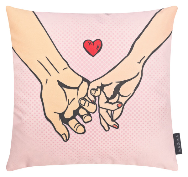 Kissen HOLDING HANDS in mehrfarbig aus Polyester