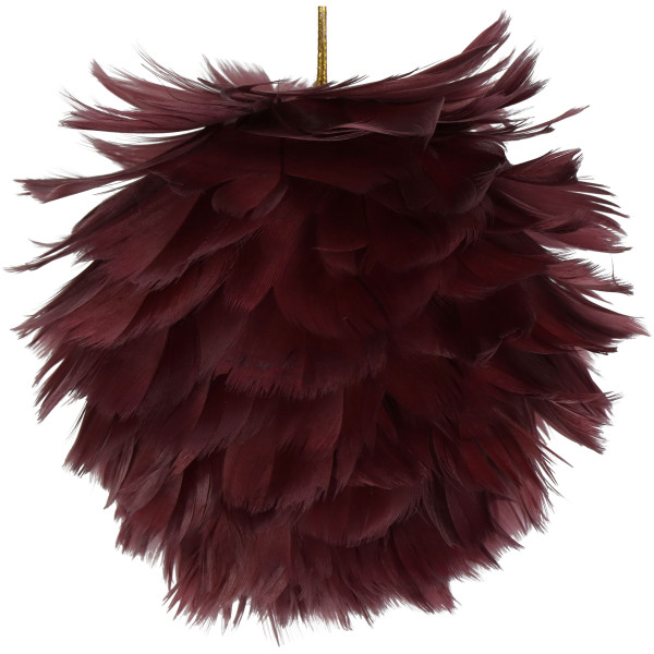 Dekohänger FEATHER BALL in DUNKELROT aus Kunststoff