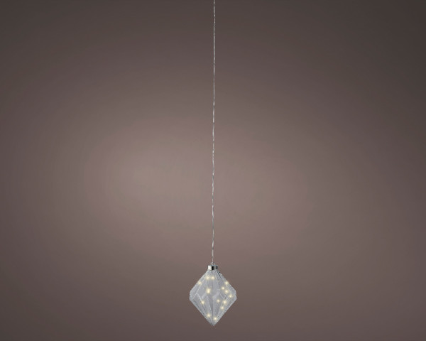 Leuchtobjekt LED DIAMANT in schwarz aus Glas