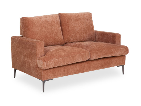 Sofa 2-Sitzer KALVIN in terracotta aus Stoff