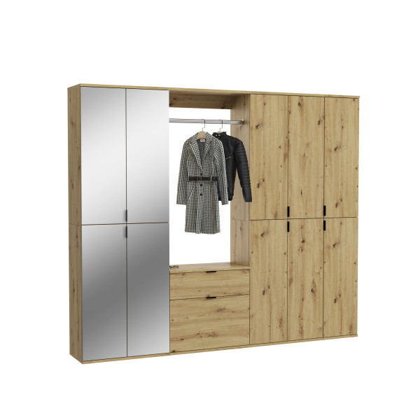 Garderobe PROJEKT X in Artisaneiche aus Dekor