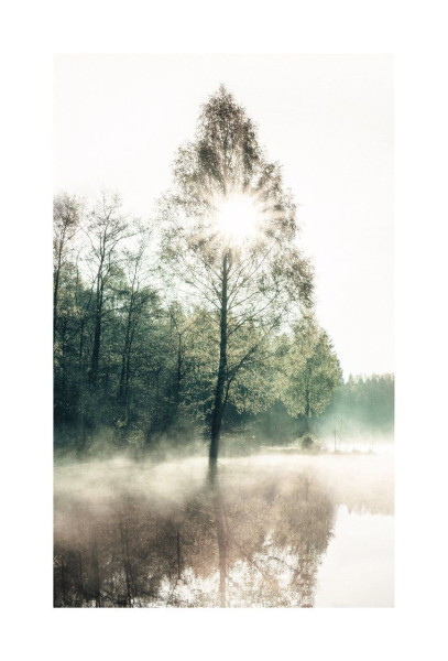 Bild SUNNY TREE in grün aus Holz