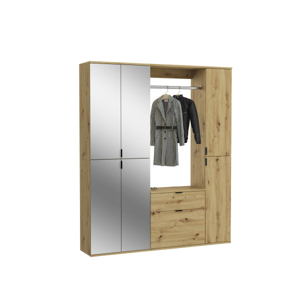 Garderobe PROJEKT X in Artisaneiche aus Dekor