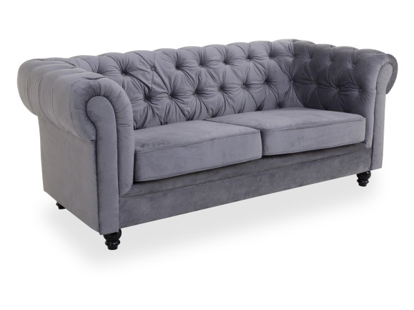 Sofa 3 Sitzer VAIDA in grau aus Stoff