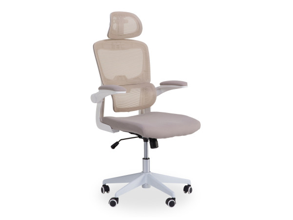 Drehstuhl CORNELIUS in beige aus Kunstleder