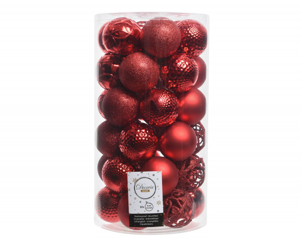 Weihnachtskugel-Set PLEX in rot aus Kunststoff