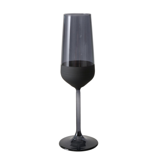 Sektglas MOLUNA in schwarz aus Glas