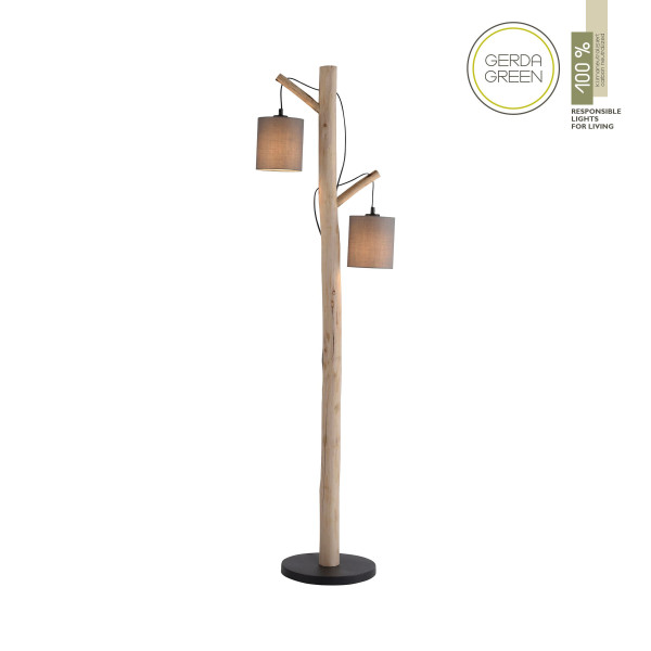 Stehleuchte GREEN TRIBU in taupe aus Materialmix