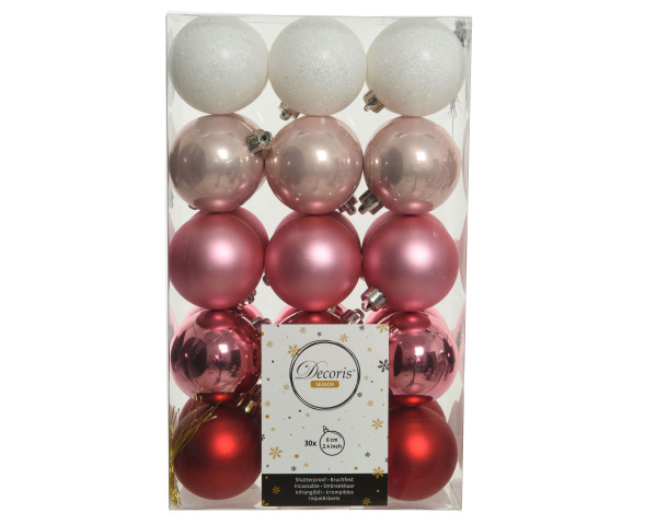 Weihnachtskugel-Set GRACE in mehrfarbig aus Kunststoff