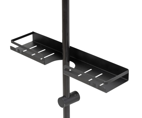 Duschstangencaddy ALTARELLA in schwarz aus Edelstahl