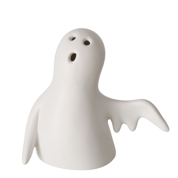 Dekofigur LED GHOSTIE in weiß aus Porzellan
