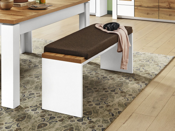 Sitzbank LIVIN MATERA in graubraun aus Stoff