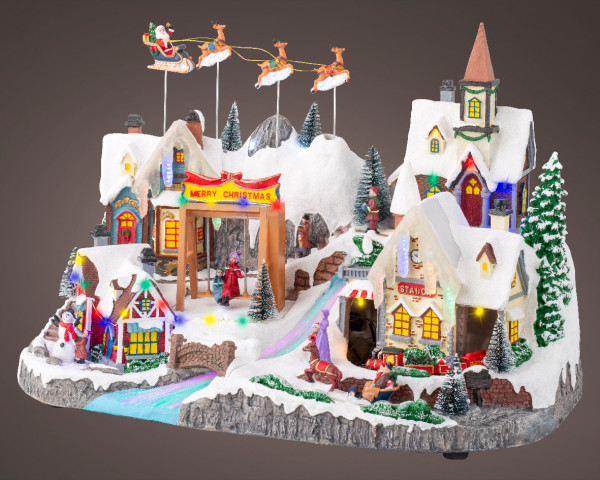 Dekoobjekt LED WEIHNACHTSLANDS in mehrfarbig aus Polyresin