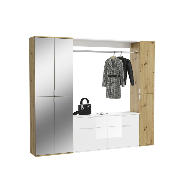 Garderobe PROJEKT X in Artisaneiche aus Dekor