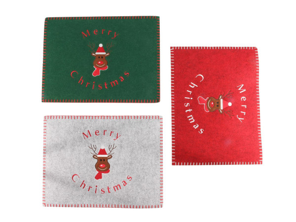 Tischset MERRY CHRISTMAS in mehrfarbig aus Filz