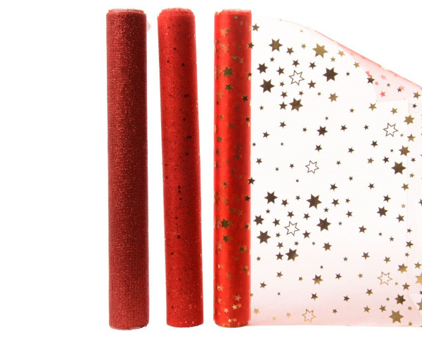 Dekostoff ORGANZA rot in rot aus Polyester