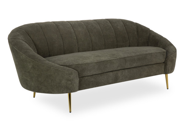 Sofa 3-Sitzer DROP KANYA in grün aus Stoff