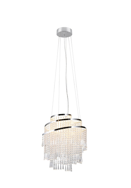 Pendelleuchte POMP LED in chromfarben aus Metall