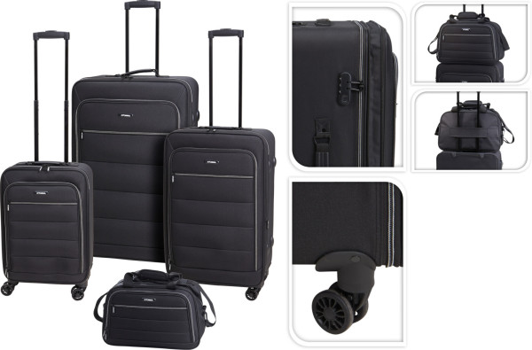 Koffer-Set 4tlg TRAVEL schwarz