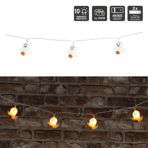 Lichterkette GHOST LED in weiß aus Kunststoff