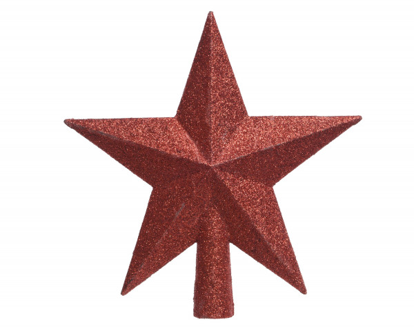Baumspitze STAR rot in rot aus Kunststoff