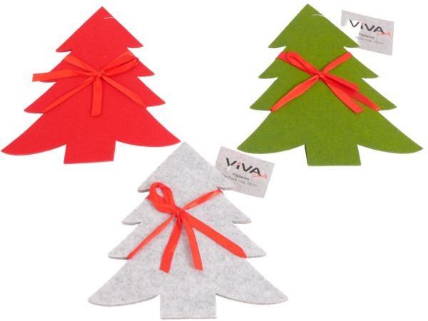 Untersetzer-Set TANNE in mehrfarbig aus Filz