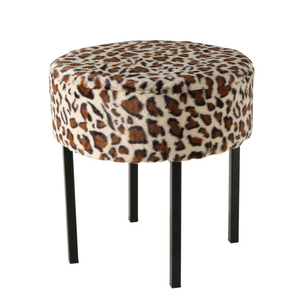 Hocker LEONY in mehrfarbig aus Materialmix