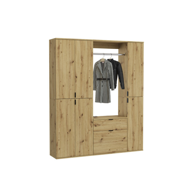 Garderobe PROJEKT X in Artisaneiche aus Dekor