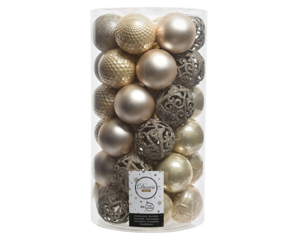 Weihnachtskugel-Set PLEX in creme aus Kunststoff
