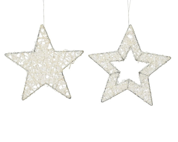 Christbaumschmuck Hänger IRON STAR weiss in weiß aus Eisen