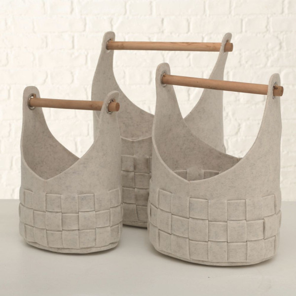 Korb CUI in beige aus Mischgewebe