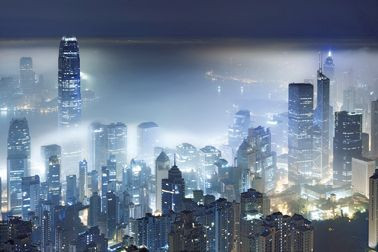 Bild CITY IN THE MIST S in mehrfarbig aus MDF