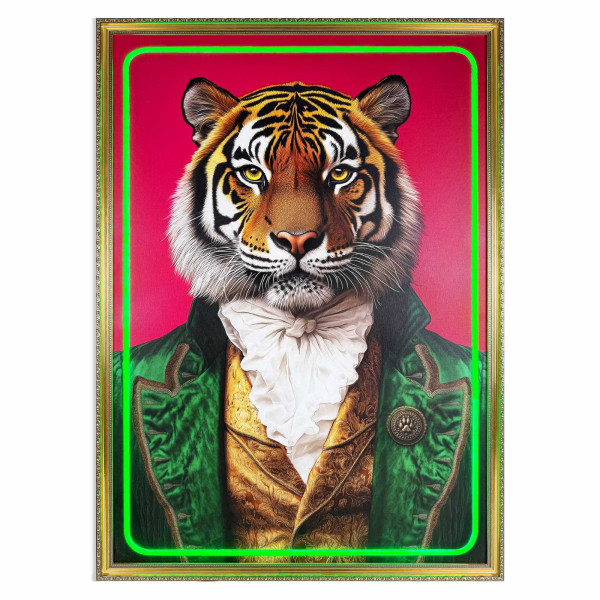 Bild TIGER PORTRAIT in mehrfarbig aus Materialmix