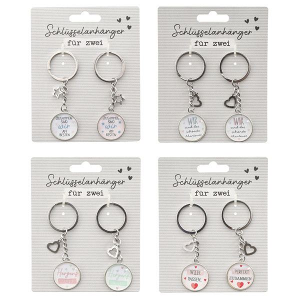 Schlüsselanhänger-Set PARTNER in mehrfarbig aus Eisen