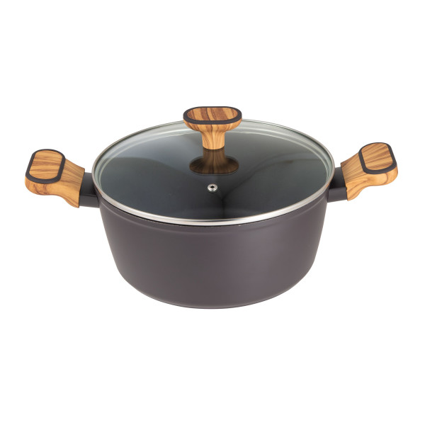 Topf mit Deckel CHARCOAL in anthrazit aus Aluminium