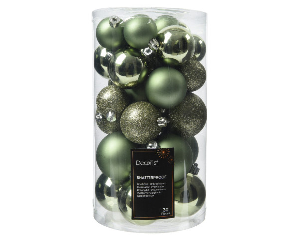 Weihnachtskugel-Set MIX in grün aus Kunststoff