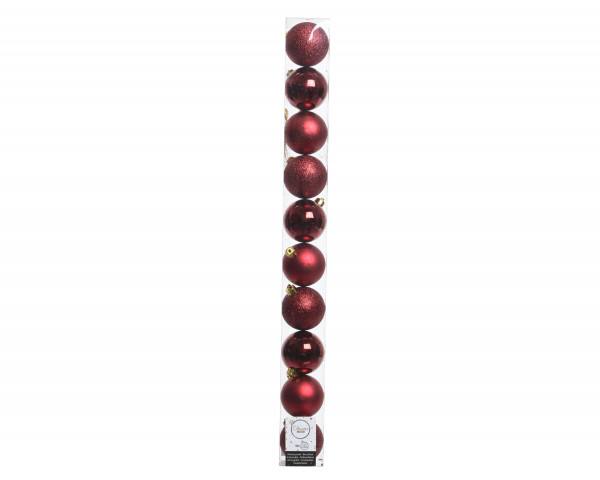 Weihnachtskugel-Set X-MAS rot in rot aus Kunststoff