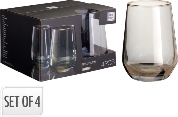 Trinkglas-Set RIALTO in grau aus Glas