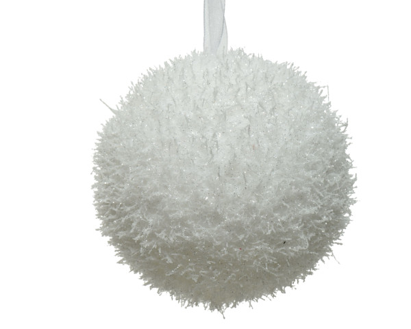 Weihnachtskugel SNOW FOAM in weiß aus Kunststoff