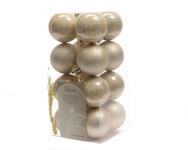 Weihnachtskugel-Set LUXE in beige aus Kunststoff