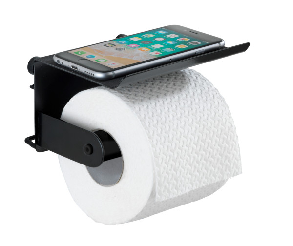 Toilettenpapierhalter in schwarz aus Stahl
