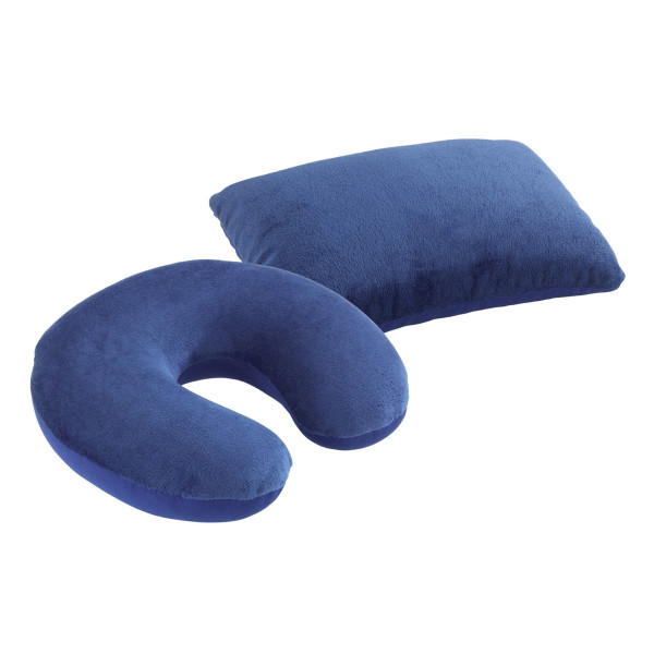 Reisekissen mit Nackenstütze in blau aus Materialmix