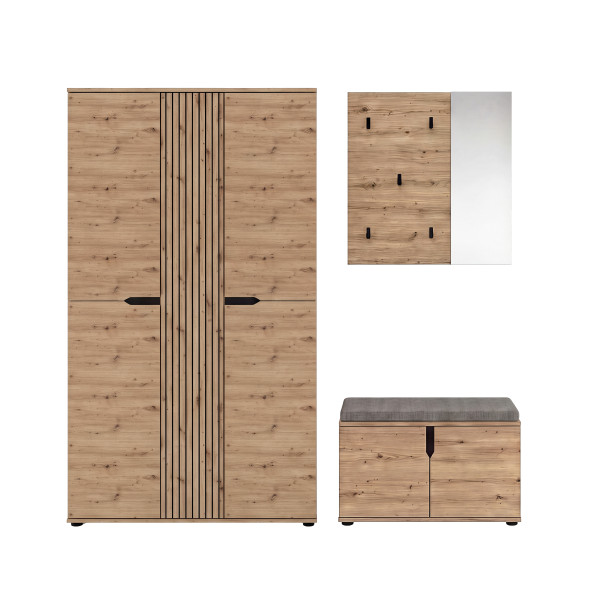 Garderobenset KENO in Eiche aus Holz