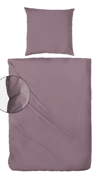 Bettwäsche STONEWASH FLANELL in Berry aus Baumwolle