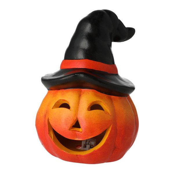 Windlicht KÜRBIS HALLOWEEN in orange aus Terracotta