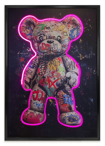 Bild STREETART BEAR DARK in mehrfarbig aus Materialmix